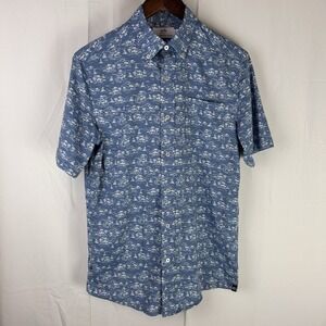 Southern Tide Shirt Mens Small Brrr Intercoastal Sunset Beach Woven Short Sleeve